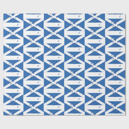Karte Kontur SCOTLAND SALTIRE FLAG Geschenkpapier (Flach)
