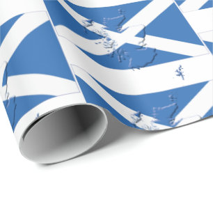 Karte Kontur SCOTLAND SALTIRE FLAG Geschenkpapier