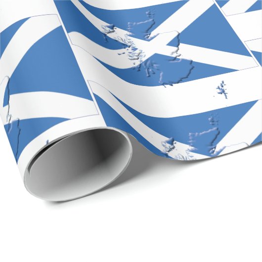 Karte Kontur SCOTLAND SALTIRE FLAG Geschenkpapier (Rolleneckpunkt)
