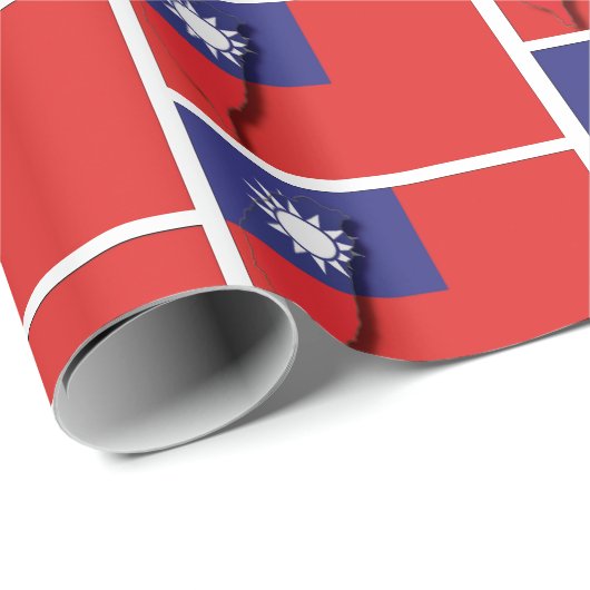 Karte Kontur TAIWAN FLAG Geschenkpapier (Rolleneckpunkt)