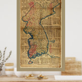 Karte Koreas (1822) Poster (Küche)