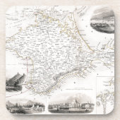 KARTE: KRIM, c1855 Getränkeuntersetzer (Vorderseite)