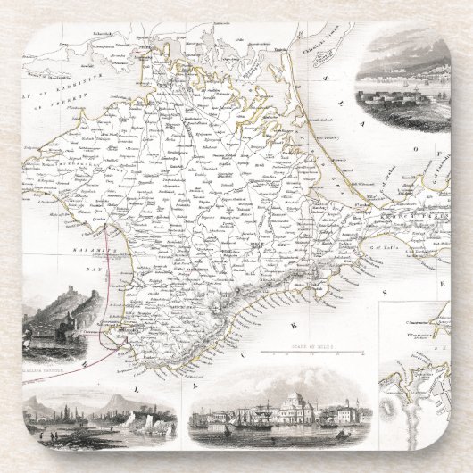 KARTE: KRIM, c1855 Getränkeuntersetzer (Vorderseite)