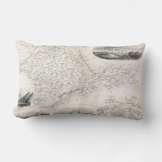 KARTE: KRIM, c1855 Lendenkissen (Vorderseite)