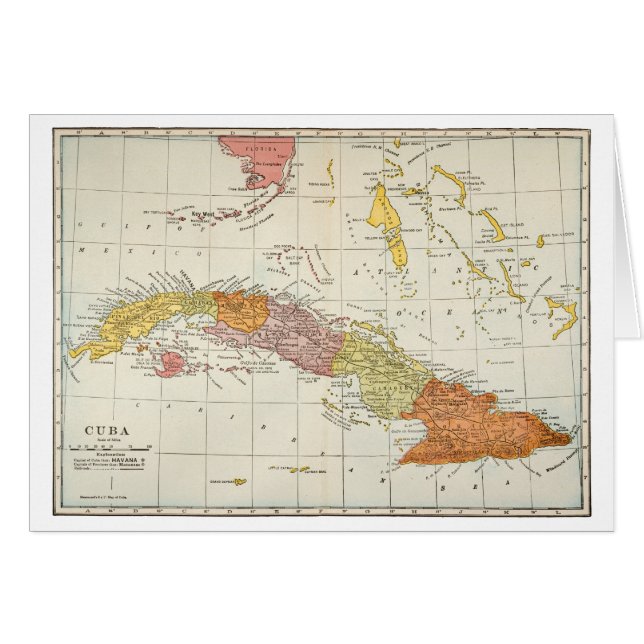 KARTE: KUBA, 1900 (Vorderseite (Horizontal))