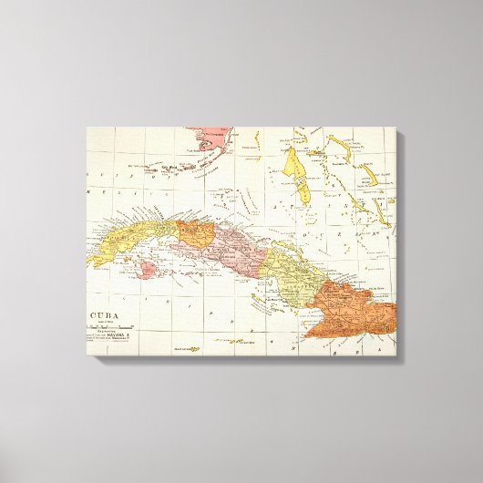 KARTE: KUBA, 1900 LEINWANDDRUCK (Vorderseite)
