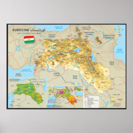 Karte Kurdistans Poster