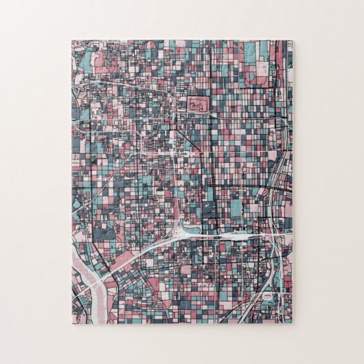 Karte Kyotos Japan Puzzle (Vertikal)