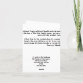 Karte La-Sankt Familia Santo (Rückseite)