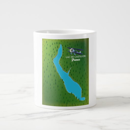 Karte "Lac de Castillon France" Jumbo-Tasse (Vorderseite)