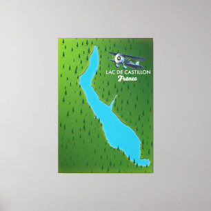 Karte "Lac de Castillon France" Leinwanddruck