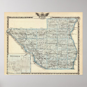 Karte Landkreis Pike und Pittsfield Poster