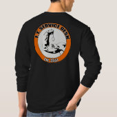 Karte? Langes Hülsen-Schwarzes T-Shirt (Rückseite)