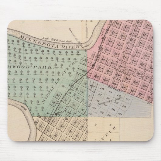 Karte Le Sueur, Karte von Cleveland, Minnesota Mousepad (Vorne)