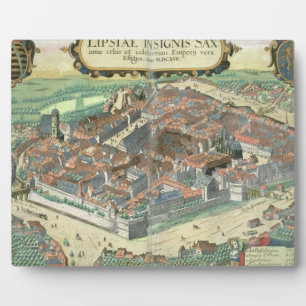 Karte Leipzig, von 'Civitates Orbis Terrarum' von Fotoplatte