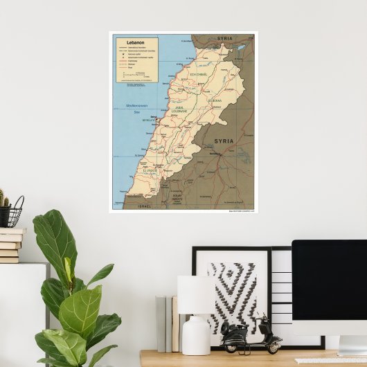 Karte Libanons (2000) Poster (Heimbüro)