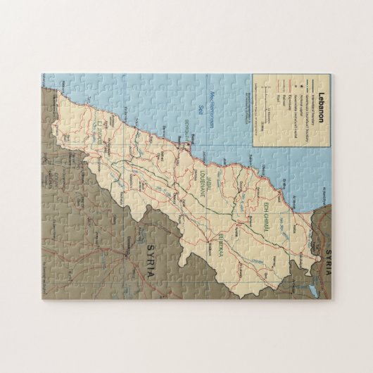 Karte Libanons (2000) Puzzle (Horizontal)