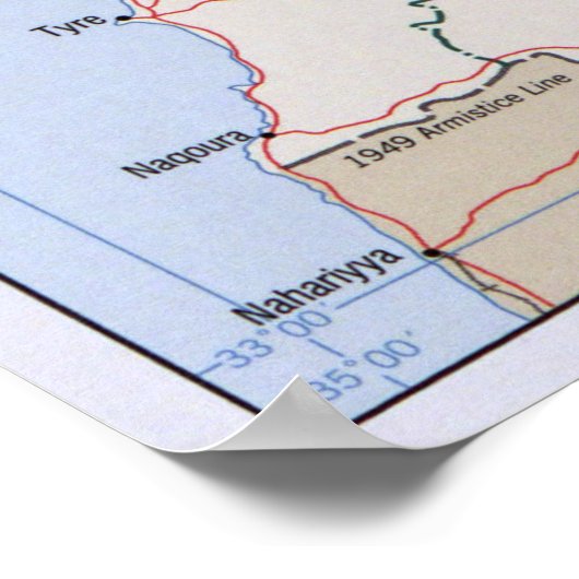 Karte Libanons (2002) Poster (Ecke)