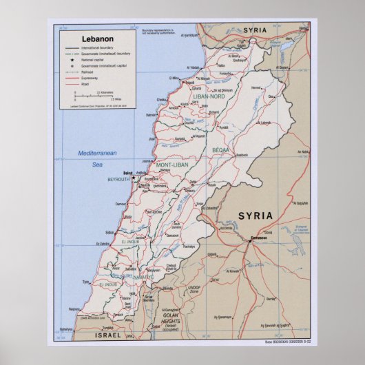 Karte Libanons (2002) Poster (Vorne)