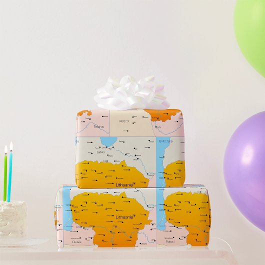 Karte Litauens Geschenkpapier