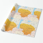 Karte Litauens Geschenkpapier (Ungerollt)