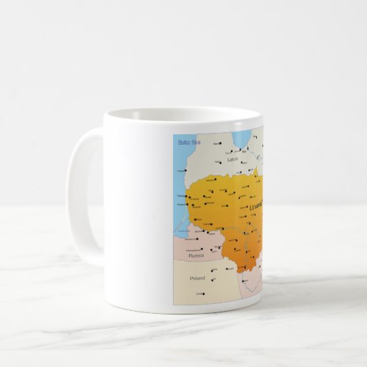 Karte Litauens Kaffeetasse (Vorderseite Links)