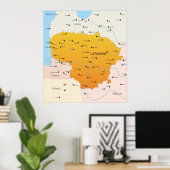 Karte Litauens Poster (Heimbüro)