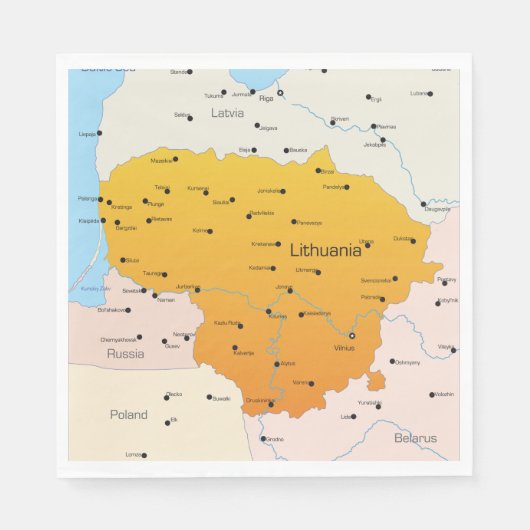 Karte Litauens Serviette (Vorderseite)