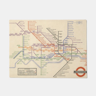 Karte Londons der Untergrund-Eisenbahnen Fußmatte