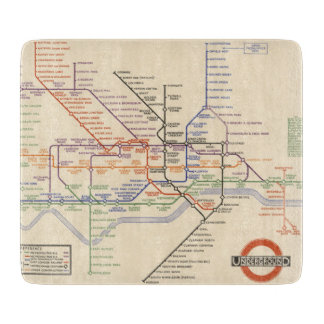 Karte Londons der Untergrund-Eisenbahnen Schneidebrett