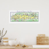 Karte Long Island - Erholung und Romantik Poster (Küche)