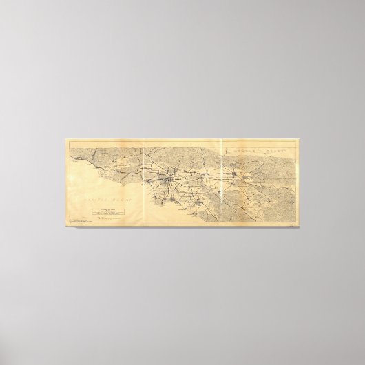 Karte Los Angeles & San Gabriel Mountains (1915) Leinwanddruck (Vorderseite)