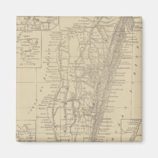 Karte Madagaskars Magnet (Vorne)