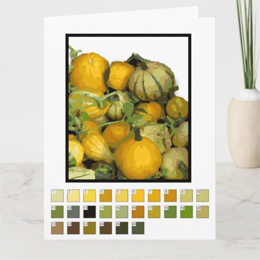 Karte - Maler mit Gourd Ernte nach Anzahl. (Vorderseite)