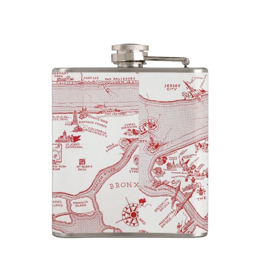 KARTE: MANHATTAN, c1935 Flachmann (Rückseite)