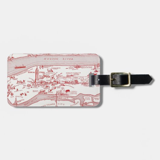 KARTE: MANHATTAN, c1935 Gepäckanhänger (Vorderseite horizontal)
