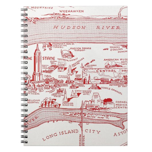 KARTE: MANHATTAN, c1935 Notizblock (Vorderseite)