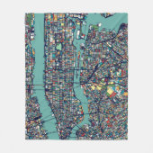 Karte Manhattans New York Fleecedecke (Vorderseite)