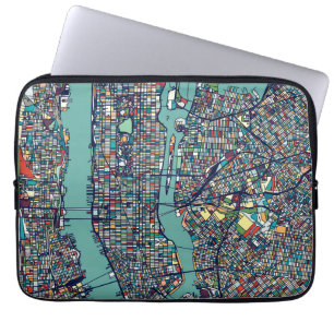 Karte Manhattans New York Laptopschutzhülle
