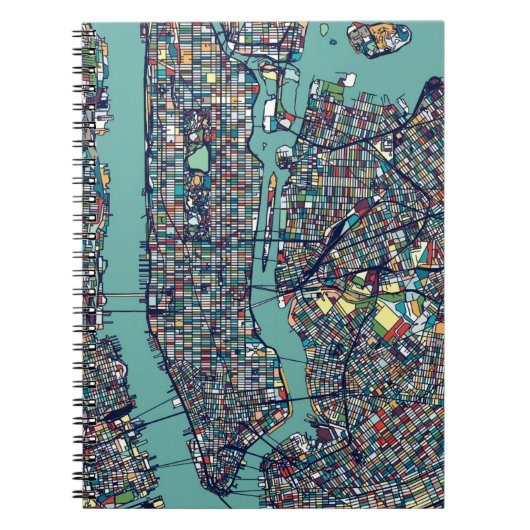 Karte Manhattans New York Notizblock (Vorderseite)