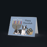 Karte Menorah Dreidel1 Bostons Terrier Chanukah<br><div class="desc">Familie und an Freunde während der Chanukah Jahreszeit sich zu erinnern ist eine wunderbare Weise, in Kontakt mit den Leuten Sie ungefähr zu behalten Liebe und Sorgfalt. Ich schuf diese HundChanukah Karten mit Liebe und Sorgfalt und ich sind jedermann sicher, dem Liebehunde erfreut werden, um sie zu empfangen. Sie haben...</div>