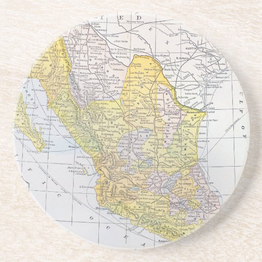 KARTE: MEXIKO SANDSTEIN UNTERSETZER (Vorne)