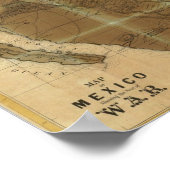 Karte Mexikos mit dem Sitz des Krieges Poster (Ecke)