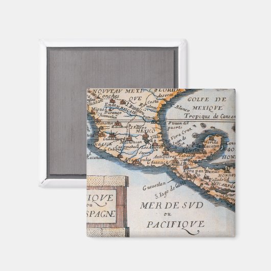 Karte Mexikos oder NeuSpaniens | 1625 Magnet (Vorderseite/Rückseite)