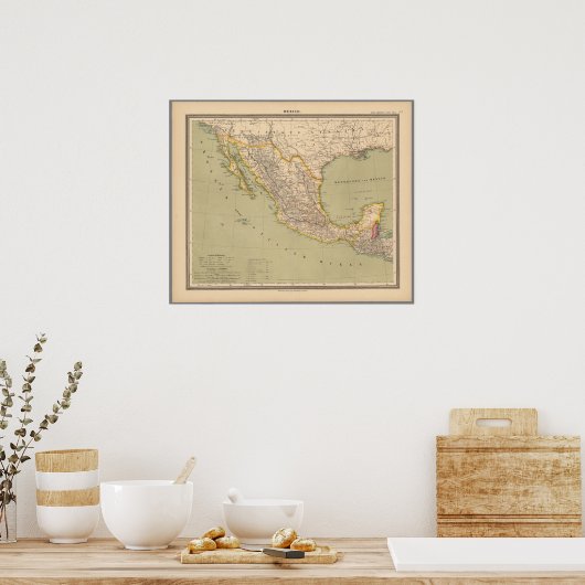 Karte Mexikos Poster (Küche)