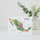 Karte Mexikos Postkarte (Stehend Vorderseite)