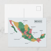 Karte Mexikos Postkarte (Vorne/Hinten)