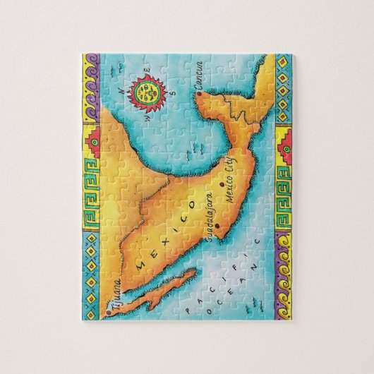 Karte Mexikos Puzzle (Vertikal)