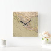 Karte Mexikos Quadratische Wanduhr (Zuhause)