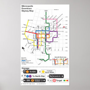 Karte Minneapolis Skyway Poster